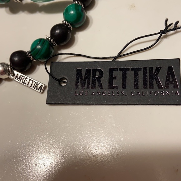 Pair of Men’s Malachite and Silver Bracelets - Picture 8 of 8